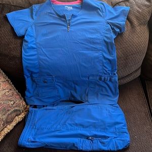 Beyond Scrubs™️ Blue Pant and Shirt Set